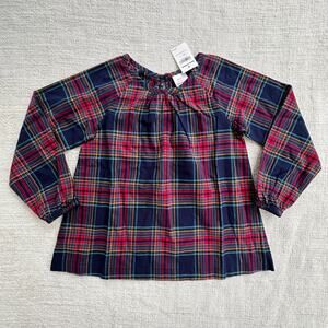 NEW Hanna Andersson Plaid Blouse Size 5